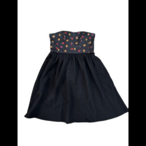 Anthropologie Black Wool Corset Strapless Dress Size Medium Wool Coquette